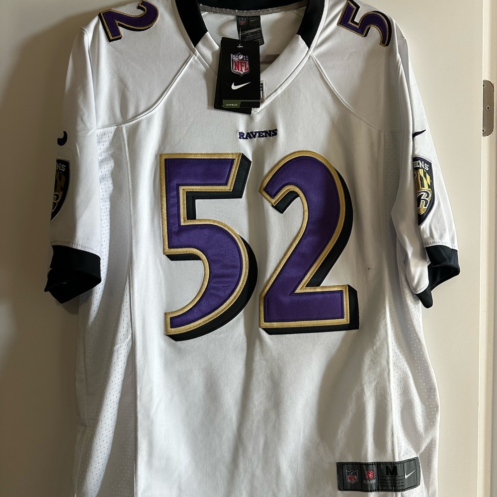 Nike Men's White and Black Jersey with Purple Accents